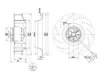 Центробежный вентилятор Ebmpapst, арт: R2E250AV6210.