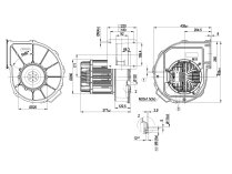 Центробежный вентилятор Ebmpapst, арт: G3G250MW5001.