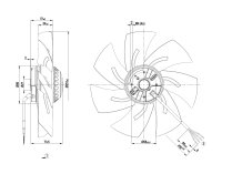 Вентилятор осевой промышленный Ebmpapst, арт: A2E250AL0601.