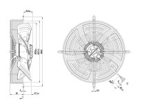 Вентилятор осевой промышленный Ebmpapst, арт: S4E350AN0230.