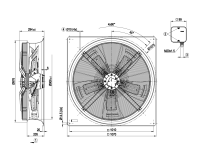 Вентилятор осевой промышленный Ebmpapst, арт: W6D910GX0101.