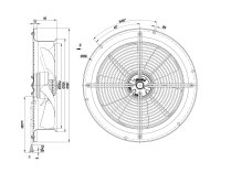 Вентилятор осевой промышленный Ebmpapst, арт: W4E300CA0101.