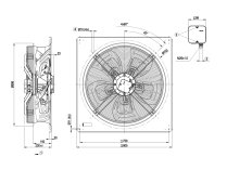 Вентилятор осевой промышленный Ebmpapst, арт: W4D630GH0101.