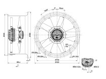 Вентилятор осевой промышленный Ebmpapst, арт: W3GB20IQ0701.