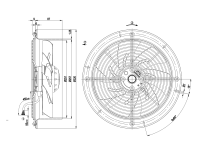 Вентилятор осевой промышленный Ebmpapst, арт: W4D250CH2201.