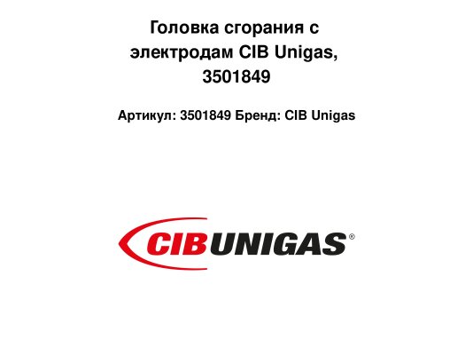 Головка сгорания с электродам CIB Unigas, 3501849