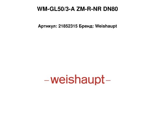 WM-GL50/3-A ZM-R-NR DN80