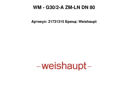 WM - G30/2-A ZM-LN DN 80