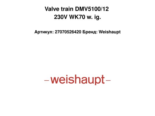 Valve train DMV5100/12 230V WK70 w. ig.