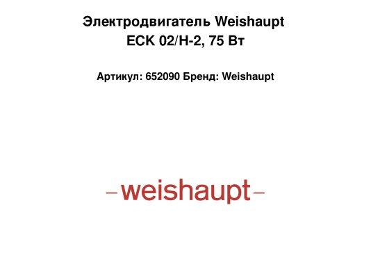 Электродвигатель Weishaupt ECK 02/H-2, 75 Вт